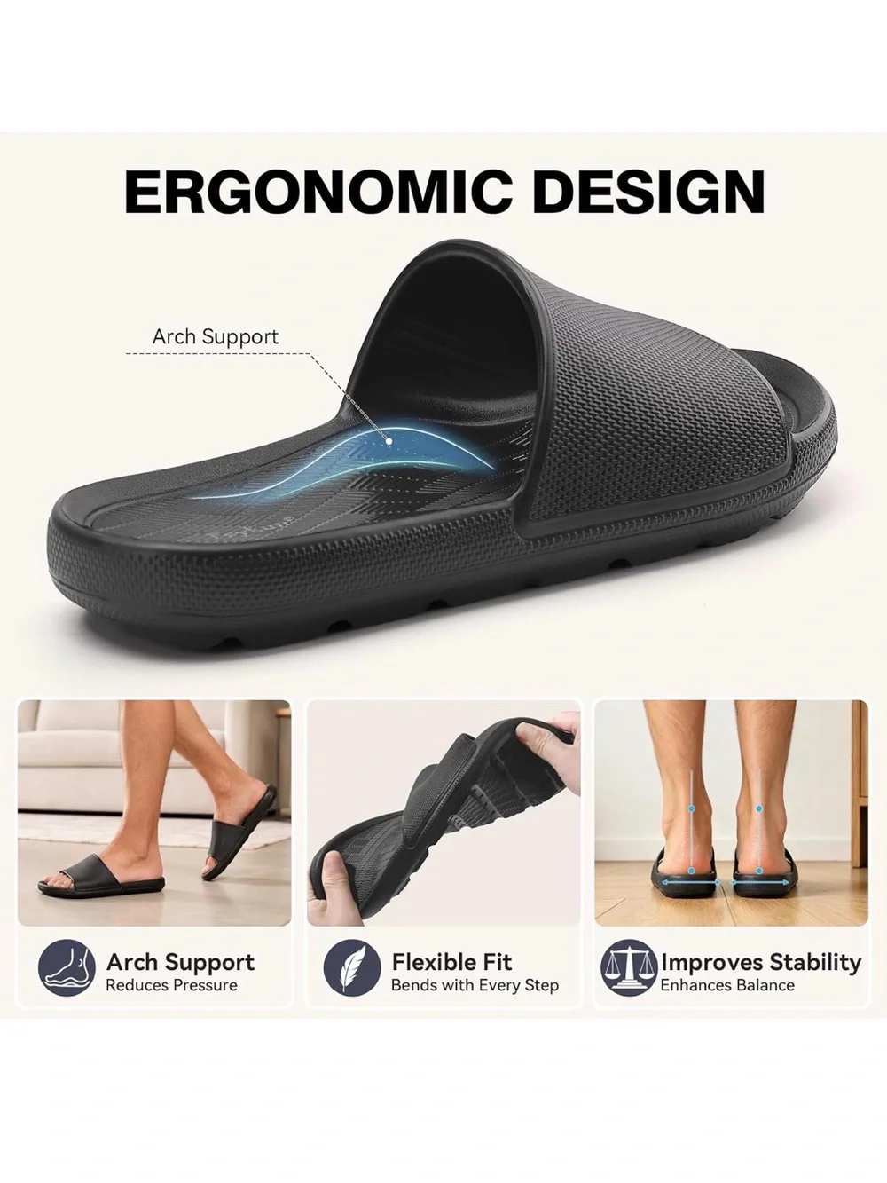 Brand: Frykun   Shower Shoes for Men Women with Arch Support Non Slip Quick